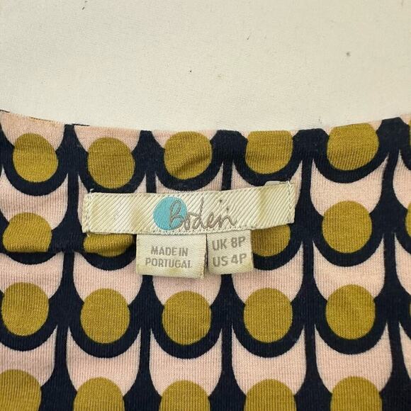 Boden Lily Jersey Knit Maxi Dress Size 4 Petite Yellow Blue Geometric Pockets - Picture 7 of 11